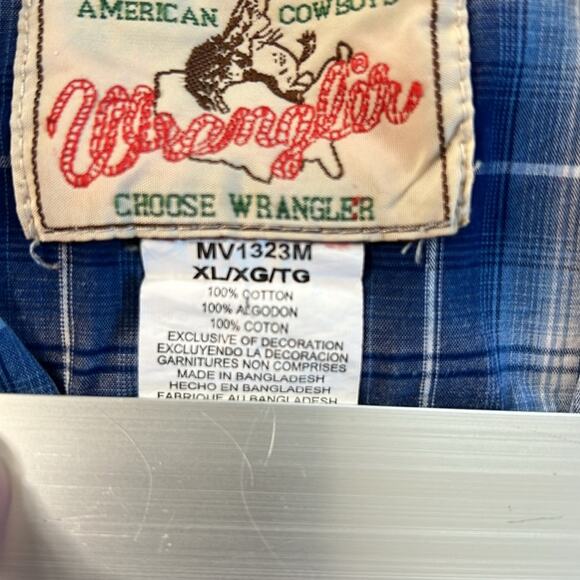 Wrangler Men XL button down shirt American Cowboys Western Stitching Snap Cotton - Picture 13 of 14